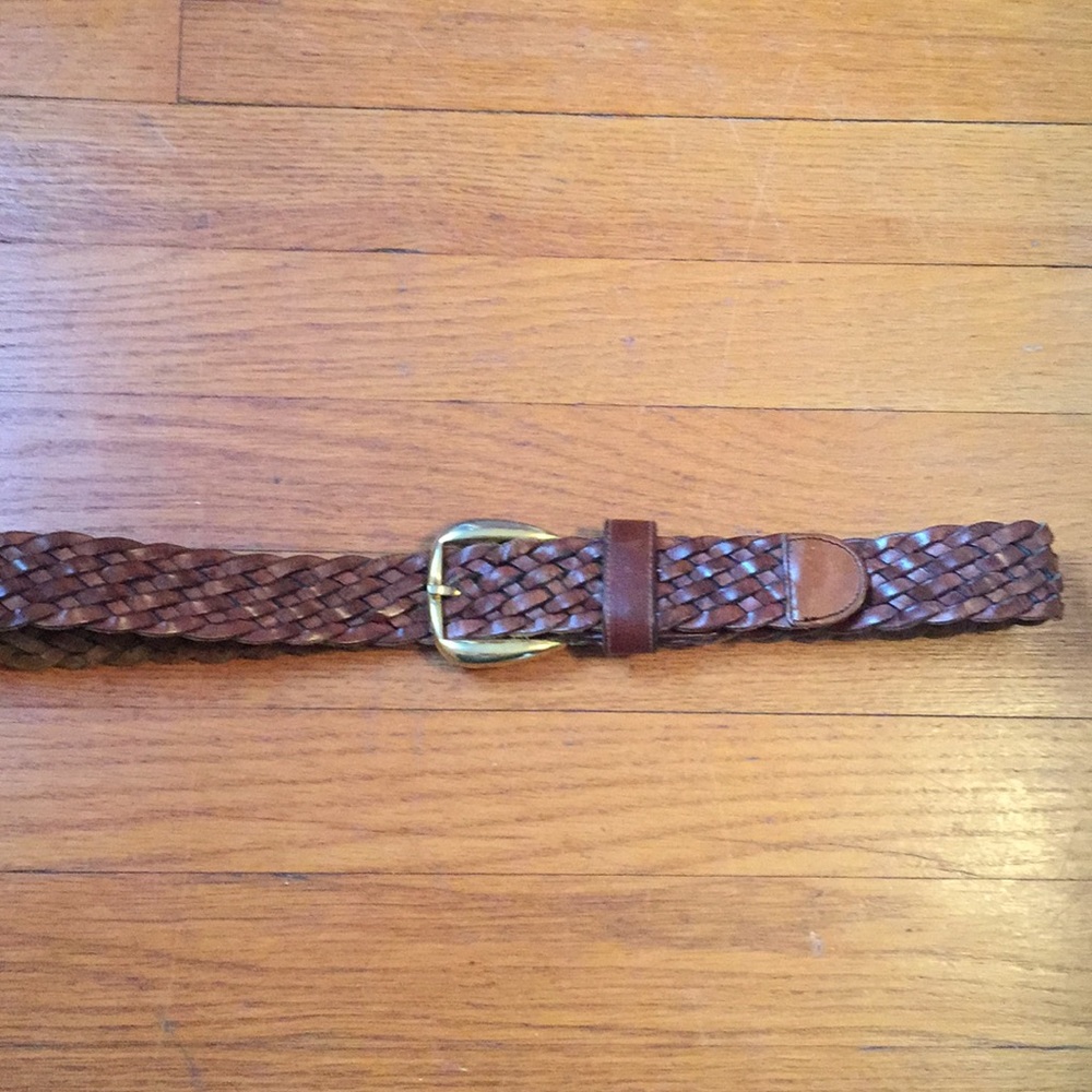 Brown Leather Braided Belt